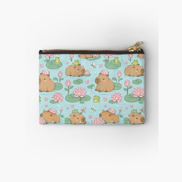 Item preview, Capybara Lotus Pond Kawaii Pattern designed and sold by Soft Berry Studio.