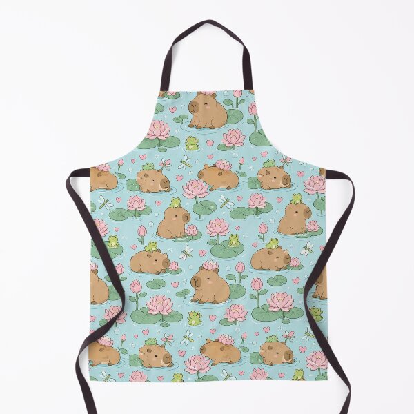 Item preview, Capybara Lotus Pond Kawaii Pattern designed and sold by Soft Berry Studio.