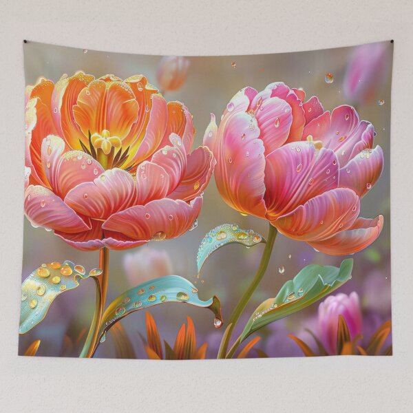Item preview, Tulip Flowers Art – Elegant Botanical Floral Garden Art  designed and sold by MargaretWiktor.