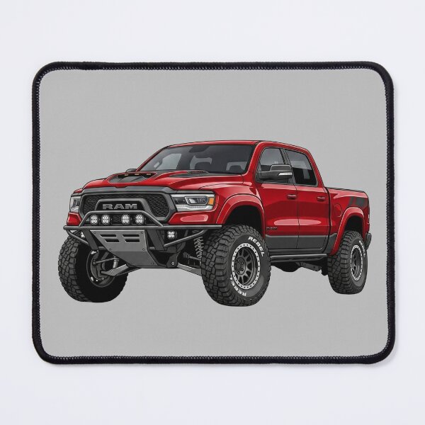 Item preview, Custom RAM Rebel Baja Build Red 4x4 Offroad Pickup Truck Illustration designed and sold by Motorline44.