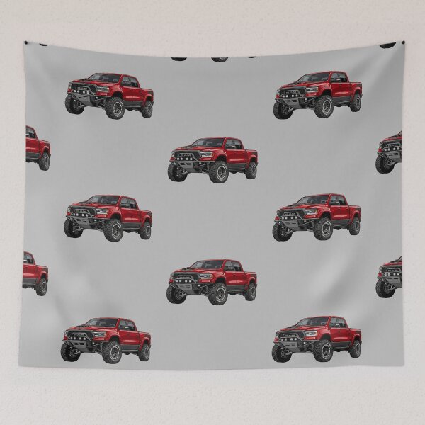 Item preview, Custom RAM Rebel Baja Build Red 4x4 Offroad Pickup Truck Illustration designed and sold by Motorline44.