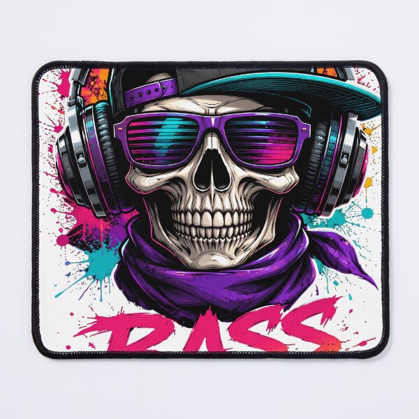Item preview, Bass Drop Neon Skull DJ Music Streetwear designed and sold by FutureGarb.