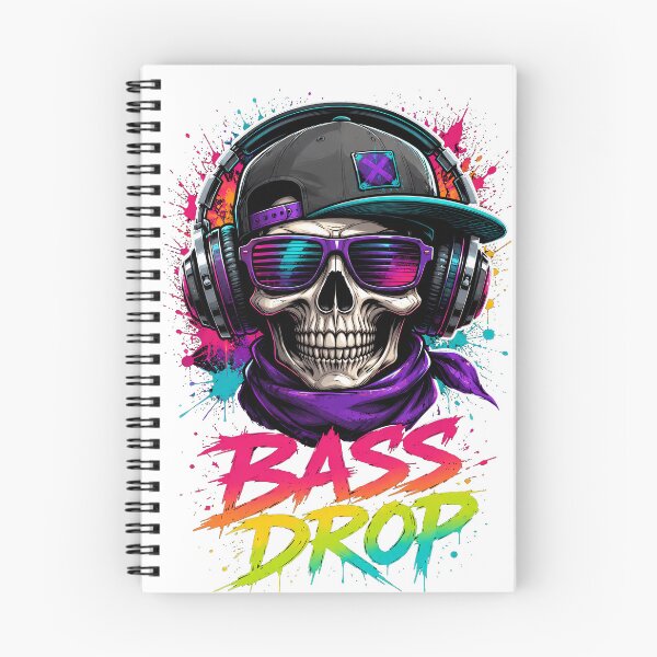 Item preview, Bass Drop Neon Skull DJ Music Streetwear designed and sold by FutureGarb.