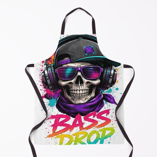 Item preview, Bass Drop Neon Skull DJ Music Streetwear designed and sold by FutureGarb.