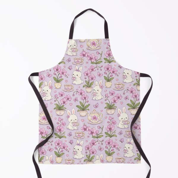 Item preview, Bunny Orchid Tea Garden Kawaii Pattern designed and sold by Soft Berry Studio.