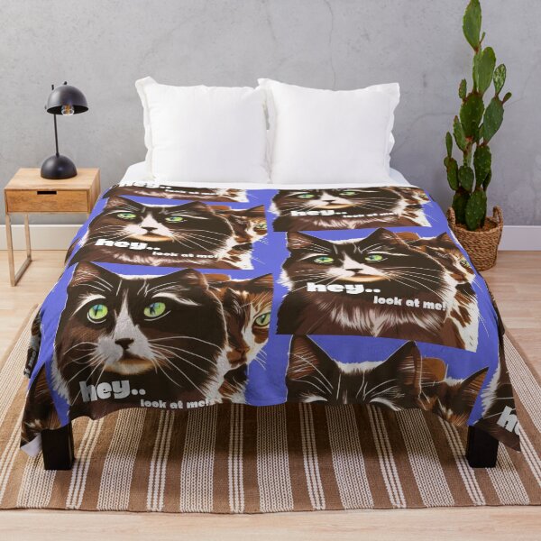 Item preview, Funny "Hey Look At Me" Cat Art - Retro Aesthetic Illustration designed and sold by crystalar95.