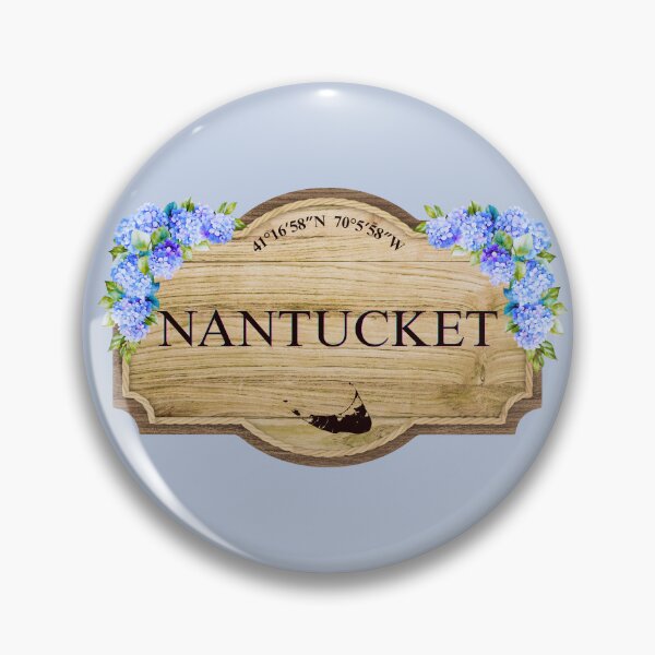 Item preview, Nantucket Island Vintage Floral Coastal Sign designed and sold by Coastal Joy.