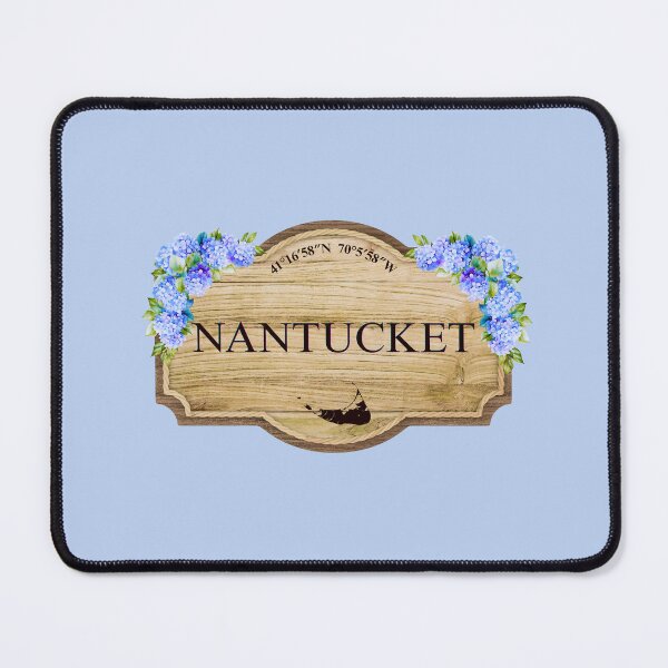 Item preview, Nantucket Island Vintage Floral Coastal Sign designed and sold by Coastal Joy.