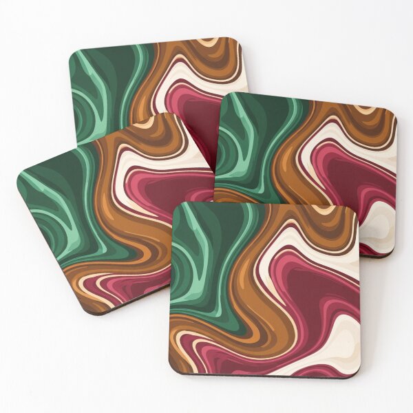 Item preview, Groovy Retro Fluid Art - Earthy Marbled Swirl Pattern designed and sold by Dzblack.