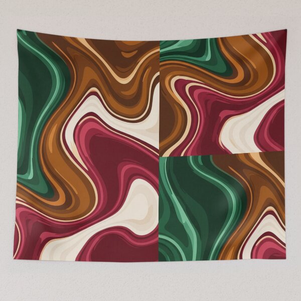 Item preview, Groovy Retro Fluid Art - Earthy Marbled Swirl Pattern designed and sold by Dzblack.