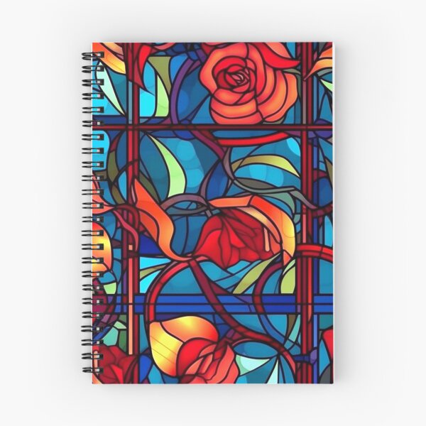 Item preview, Red Roses Stained Glass-Inspired Art On Blue  designed and sold by DEC02.