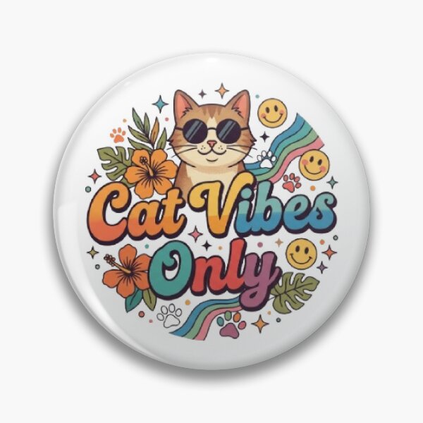 Item preview, Cat Vibes Only Retro Cat T-Shirt | Groovy Cool Cat Typography | Colorful Cat Lover Graphic Tee designed and sold by Faisal  Shah.