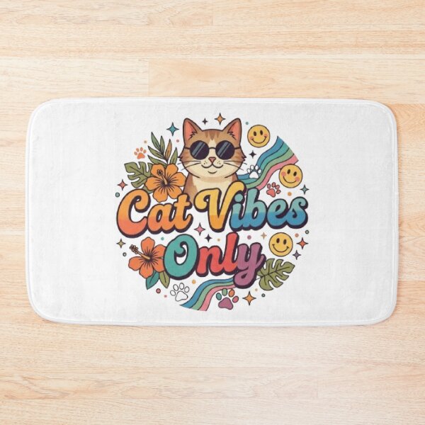 Item preview, Cat Vibes Only Retro Cat T-Shirt | Groovy Cool Cat Typography | Colorful Cat Lover Graphic Tee designed and sold by Faisal  Shah.