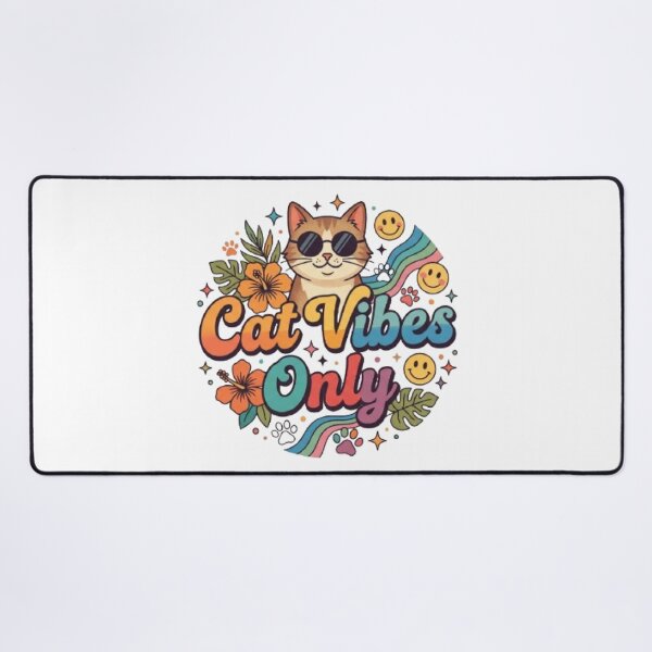 Item preview, Cat Vibes Only Retro Cat T-Shirt | Groovy Cool Cat Typography | Colorful Cat Lover Graphic Tee designed and sold by Faisal  Shah.