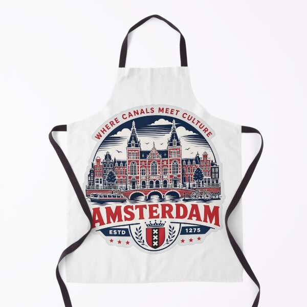 Item preview, Amsterdam Where Canals Meet Culture – Retro Dutch City Badge designed and sold by Earth Celebration Designs.