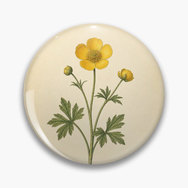 Item preview, Vintage Buttercup Botanical Print designed and sold by NuvoraNest.