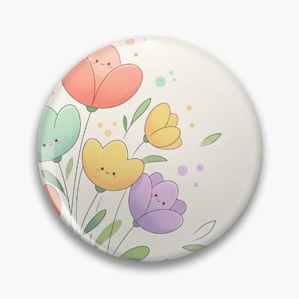 Item preview, Cute Kawaii Smiling Spring Flowers designed and sold by Neural Dream.