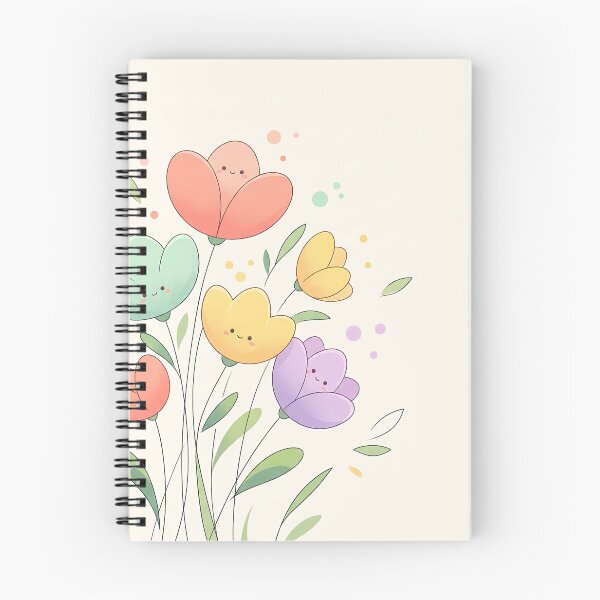Item preview, Cute Kawaii Smiling Spring Flowers designed and sold by Neural Dream.