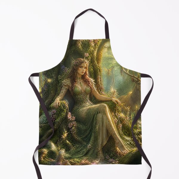Item preview, Queen of the Enchanted Forest Fairy Goddess with Deer and Fairies designed and sold by LittleBigGifts.