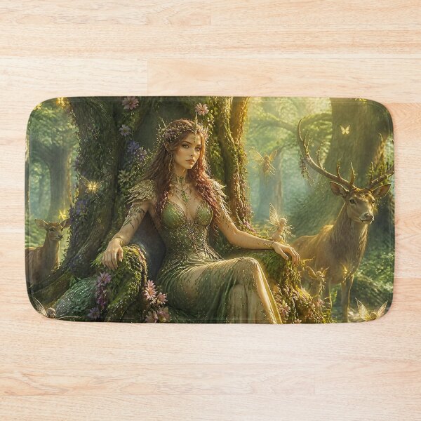 Item preview, Queen of the Enchanted Forest Fairy Goddess with Deer and Fairies designed and sold by LittleBigGifts.