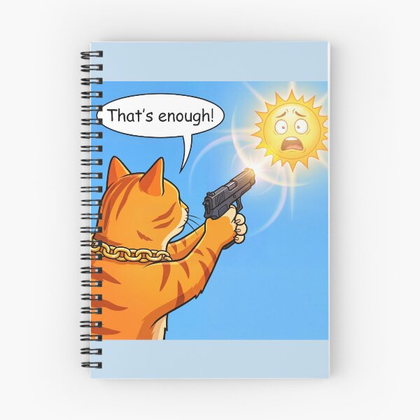 Item preview, That's Enough! Funny Orange Cat vs The Sun – Summer Heat Meme designed and sold by WordPlayStudio.