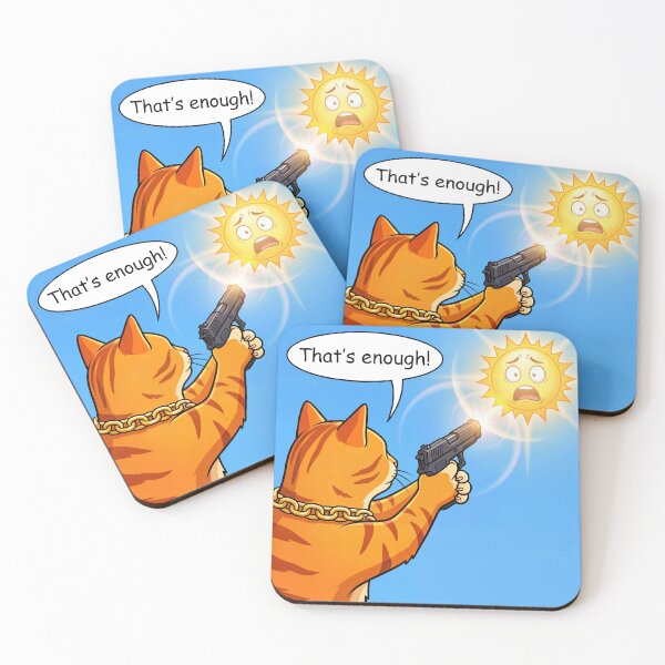 Item preview, That's Enough! Funny Orange Cat vs The Sun – Summer Heat Meme designed and sold by WordPlayStudio.