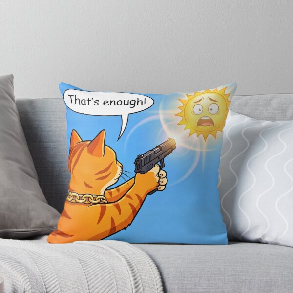 Item preview, That's Enough! Funny Orange Cat vs The Sun – Summer Heat Meme designed and sold by WordPlayStudio.
