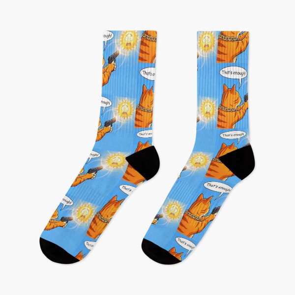 Item preview, That's Enough! Funny Orange Cat vs The Sun – Summer Heat Meme designed and sold by WordPlayStudio.