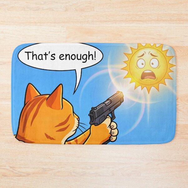 Item preview, That's Enough! Funny Orange Cat vs The Sun – Summer Heat Meme designed and sold by WordPlayStudio.