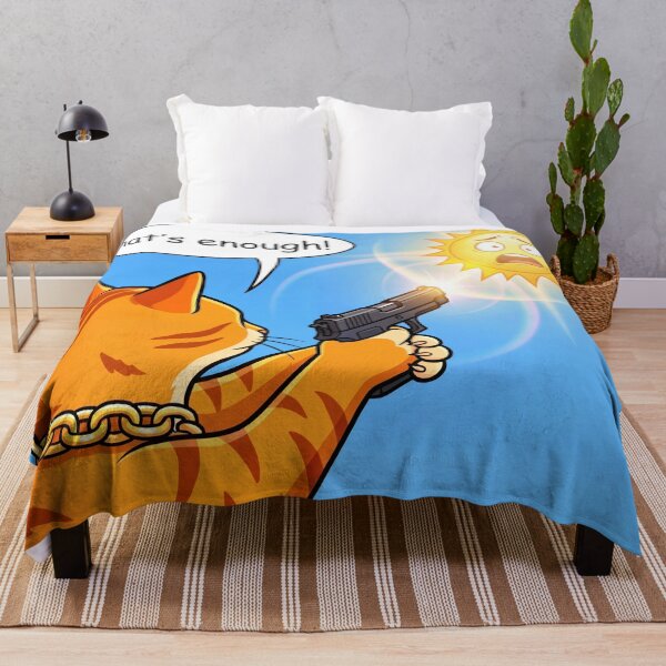 Item preview, That's Enough! Funny Orange Cat vs The Sun – Summer Heat Meme designed and sold by WordPlayStudio.