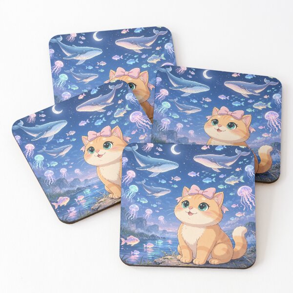 Item preview, Cute Cat Under Magical Whale Sky designed and sold by Moody Vibes Studio.