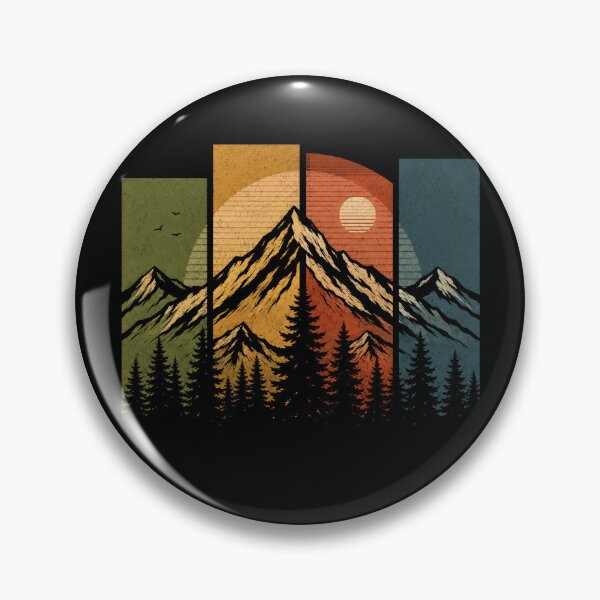 Item preview, Vintage Retro Mountain Adventure Landscape Wilderness Nature designed and sold by Moizento.