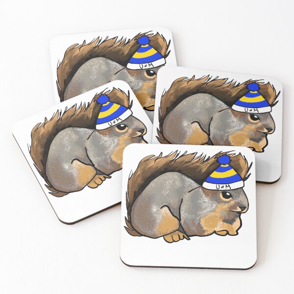 Item preview, Squirrel in a University of Michigan Hat designed and sold by Chaotic-Koala.
