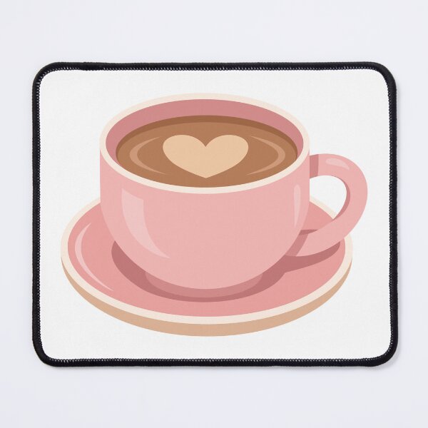 Item preview, Heart Latte Art in Pink Coffee Cup and Saucer designed and sold by Anne97s.
