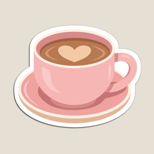 Item preview, Heart Latte Art in Pink Coffee Cup and Saucer designed and sold by Anne97s.