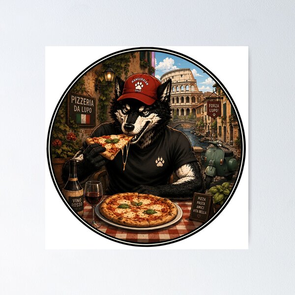 Item preview, wolf pizza designed and sold by Mangurrian Shop.