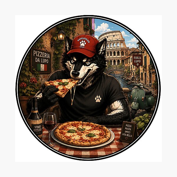 Item preview, wolf pizza designed and sold by Mangurrian Shop.