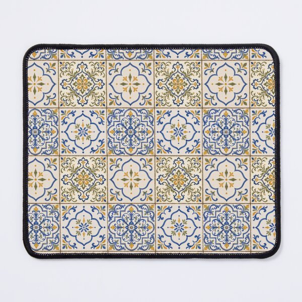 Item preview, Mediterranean Olive Azulejo Patchwork designed and sold by The Blue Window.