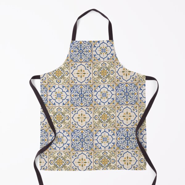 Item preview, Mediterranean Olive Azulejo Patchwork designed and sold by The Blue Window.