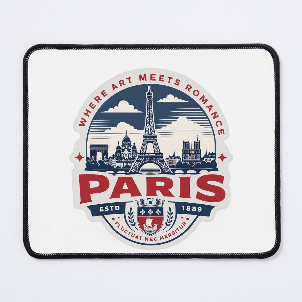 Item preview, Paris Where Art Meets Romance – Retro French City Badge designed and sold by Earth Celebration Designs.