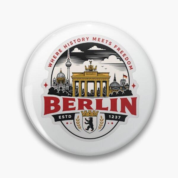Item preview, Berlin Where History Meets Freedom – Retro German City Badge designed and sold by Earth Celebration Designs.