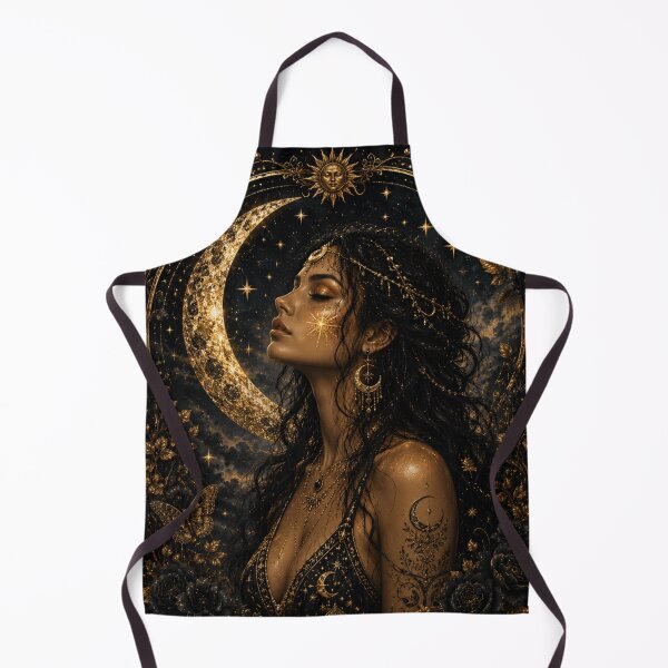 Item preview, Golden Moon Goddess with Sun and Butterflies designed and sold by ⭐ AURA STUDIO.