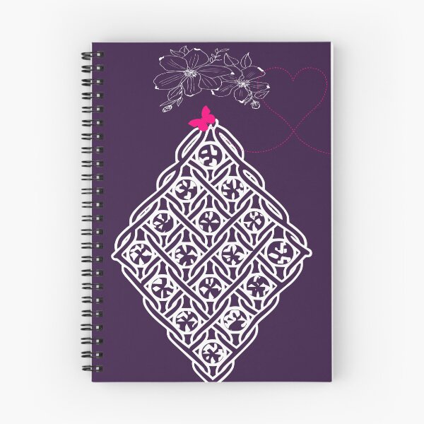 Item preview, Geometric Lace Diamond Deep Plum with Flowers and Butterfly designed and sold by Macramellennias.