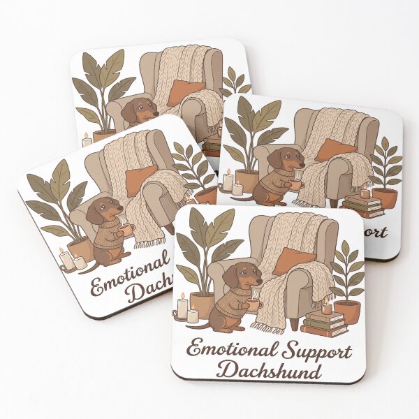 Item preview, Emotional Support Dachshund Cozy Coffee Dog Design designed and sold by jgoteiner.