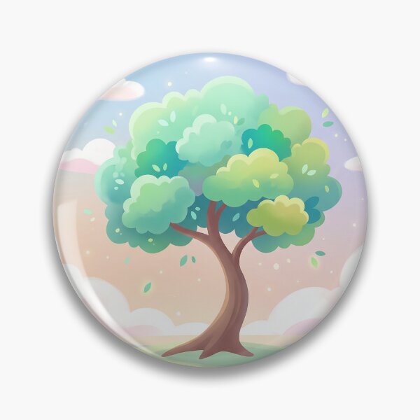 Item preview, Serene Green Tree and Pastel Clouds designed and sold by Neural Dream.