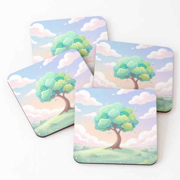 Item preview, Serene Green Tree and Pastel Clouds designed and sold by Neural Dream.