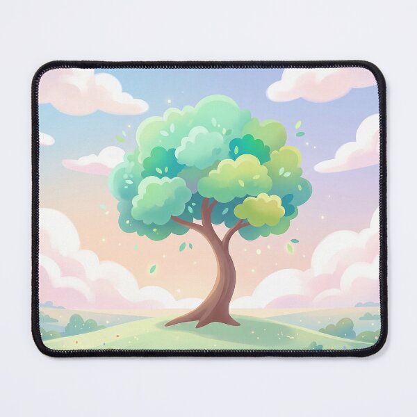 Item preview, Serene Green Tree and Pastel Clouds designed and sold by Neural Dream.