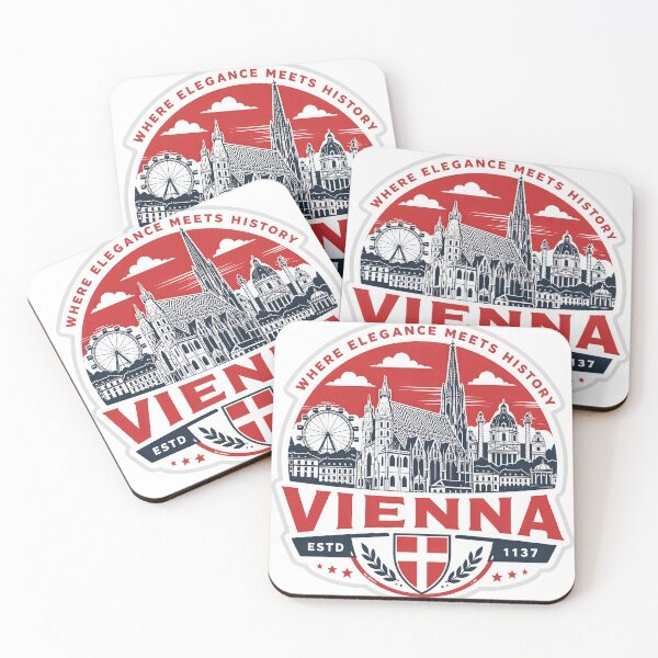 Item preview, Vienna Where Elegance Meets History – Retro Austrian City Badge designed and sold by Earth Celebration Designs.