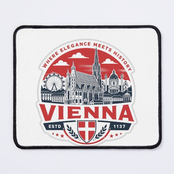 Item preview, Vienna Where Elegance Meets History – Retro Austrian City Badge designed and sold by Earth Celebration Designs.