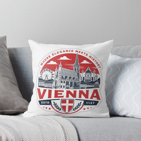 Artikelvorschau, Vienna Where Elegance Meets History – Retro Austrian City Badge entworfen und verkauft von Earth Celebration Designs.